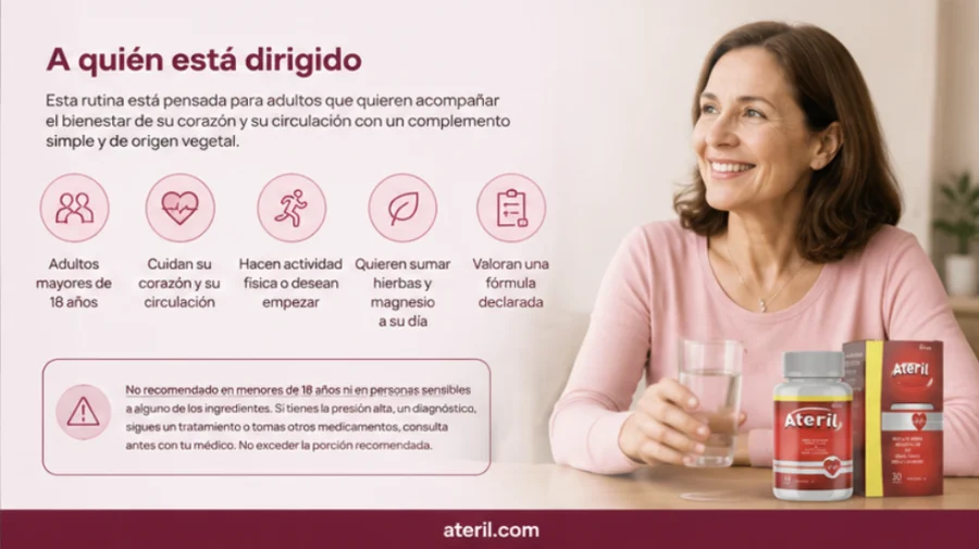 Ateril — cápsulas para adultos que cuidan el corazón y la circulación